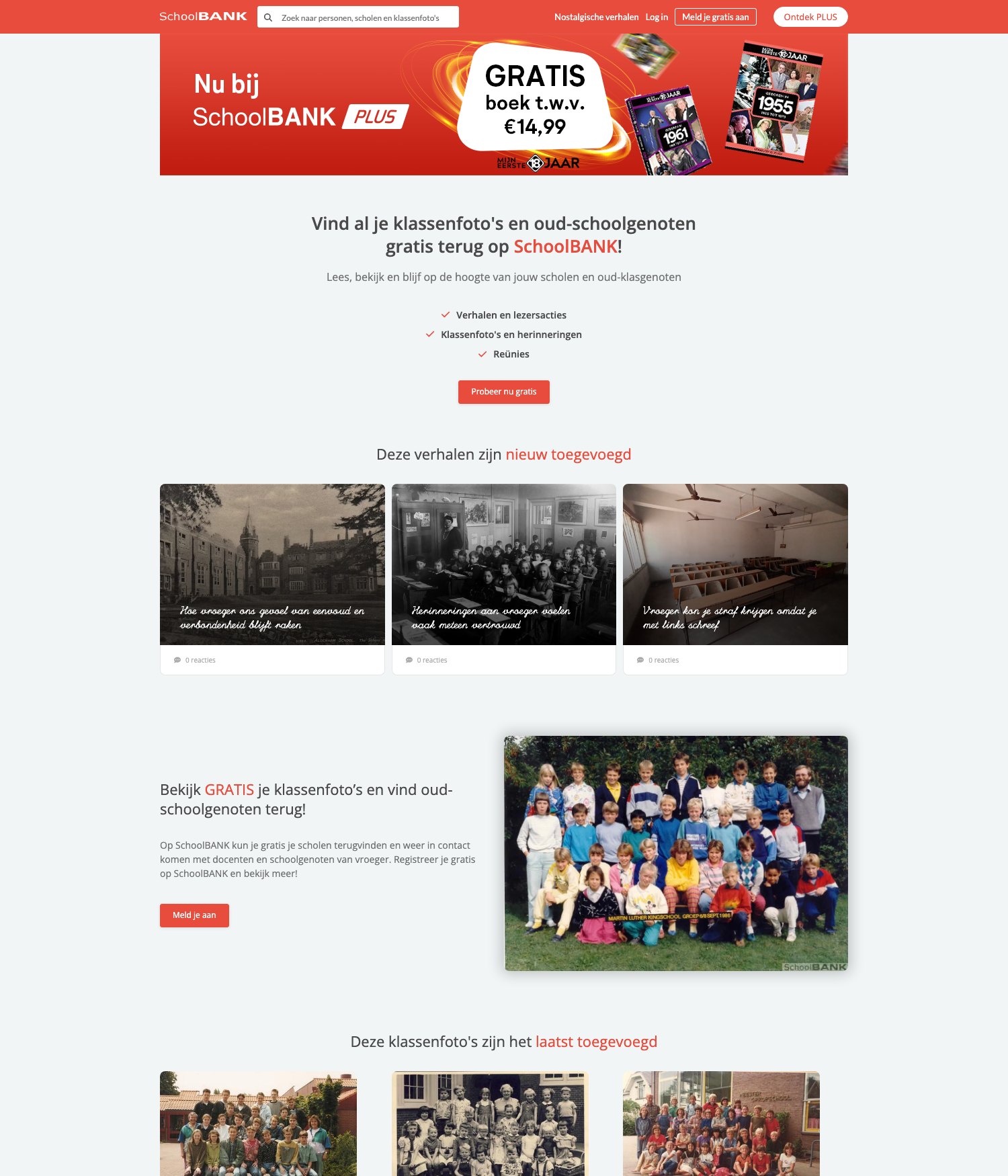 Screenshot van de website van Schoolbank