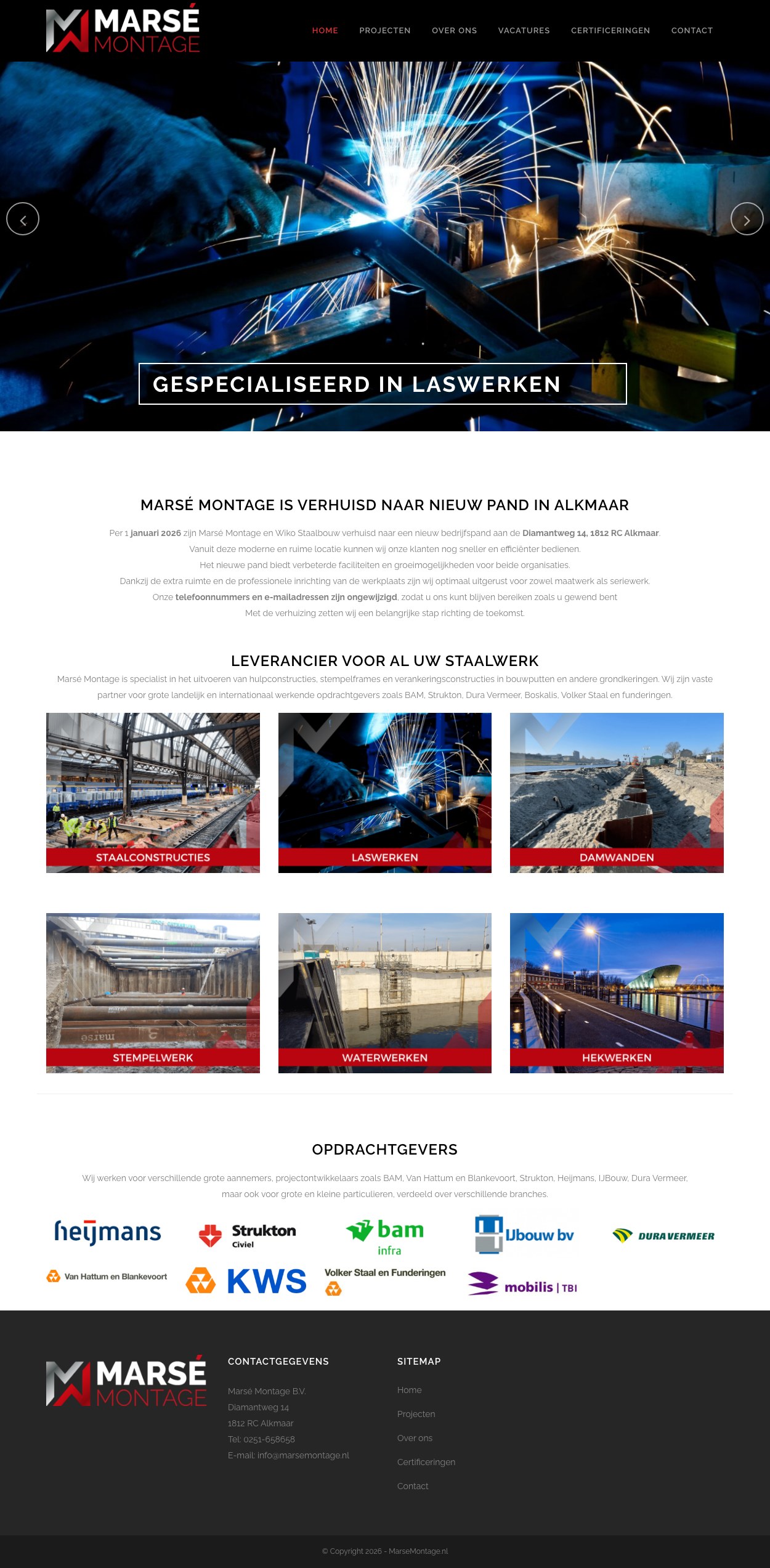 Screenshot van de website van Marsé Montage