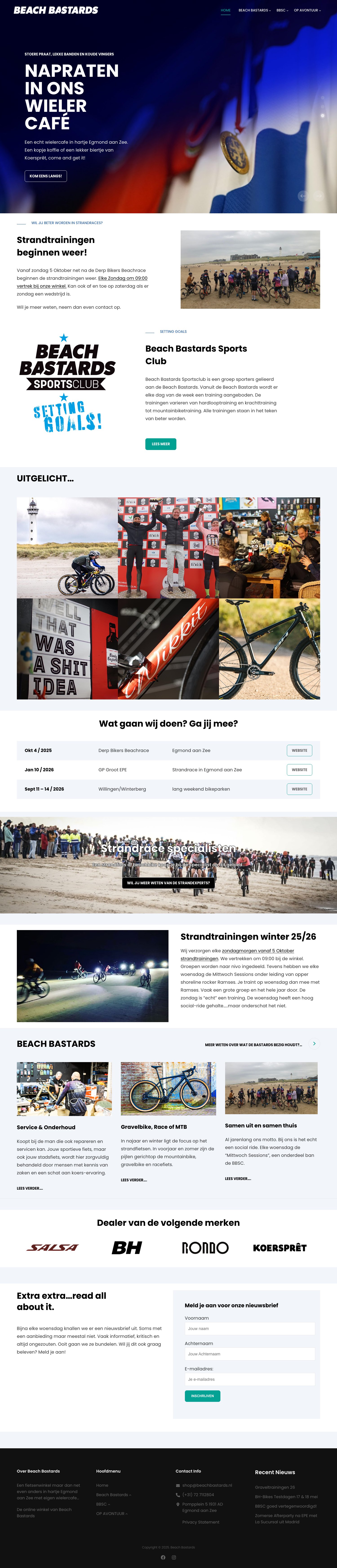 Screenshot van de website van Beachbastards.nl