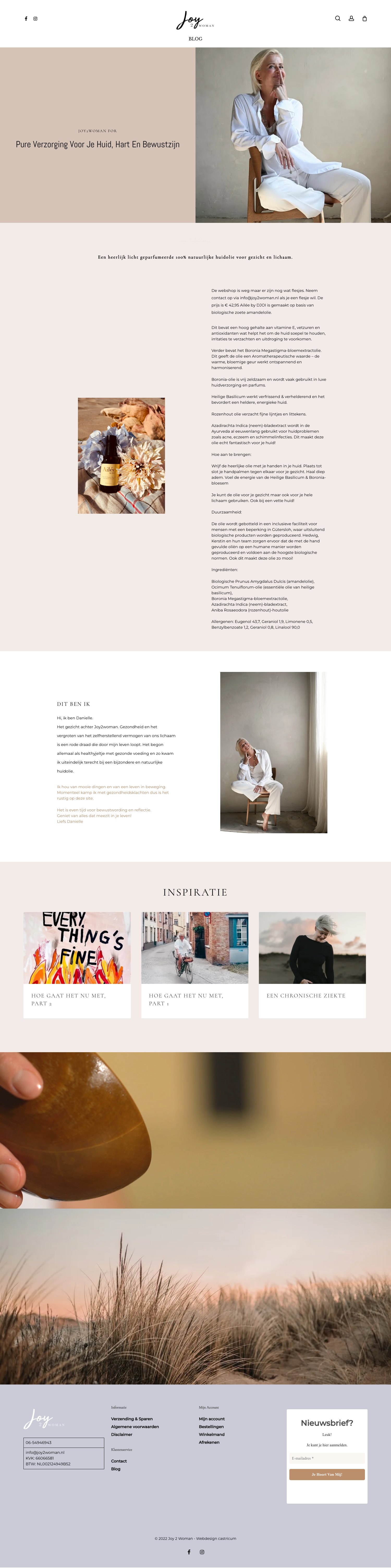Screenshot van de website van Joy2woman