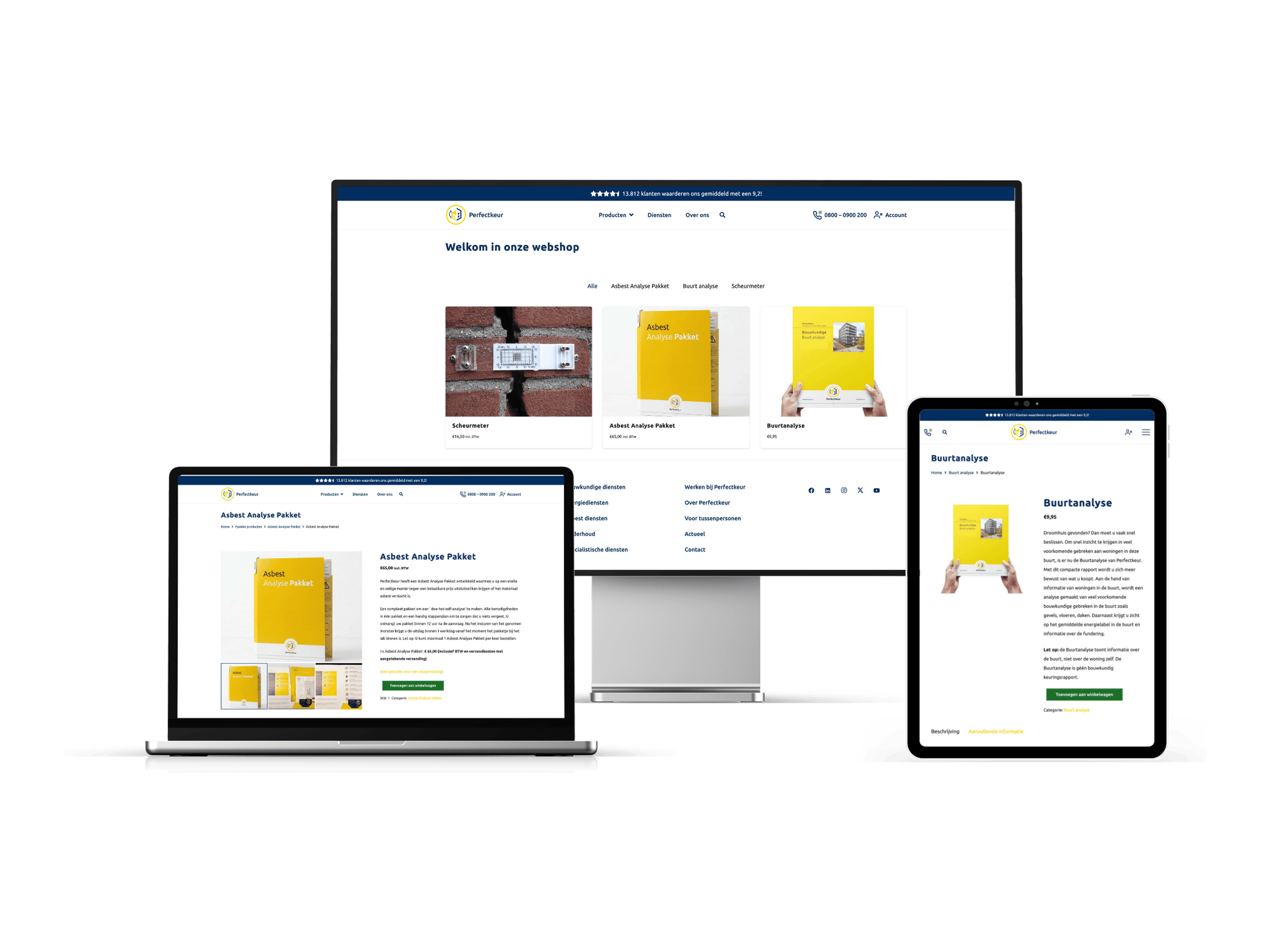Webshop van Perfectkeur op desktop, laptop en tablet