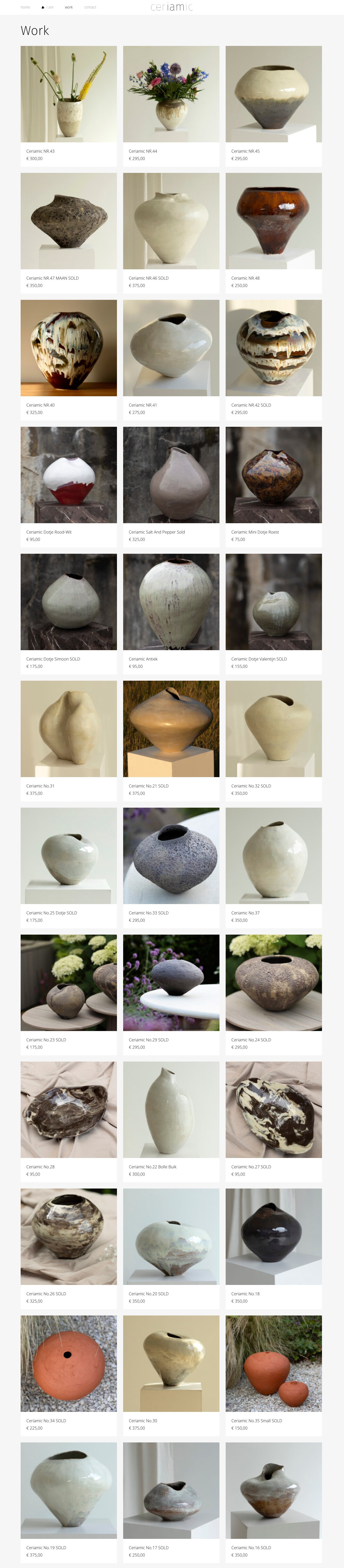 The Ceriamic online shop with handmade ceramics